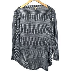 COMFY USA Women’s Pullover High Low Oversized Top Black/White Size Extra Small